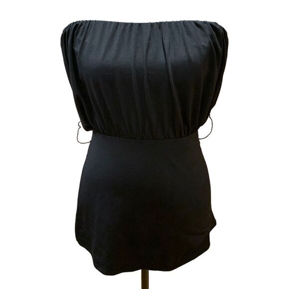 Marciano by Guess Blouson Blouse, Strapless, Black - Picture 1 of 5